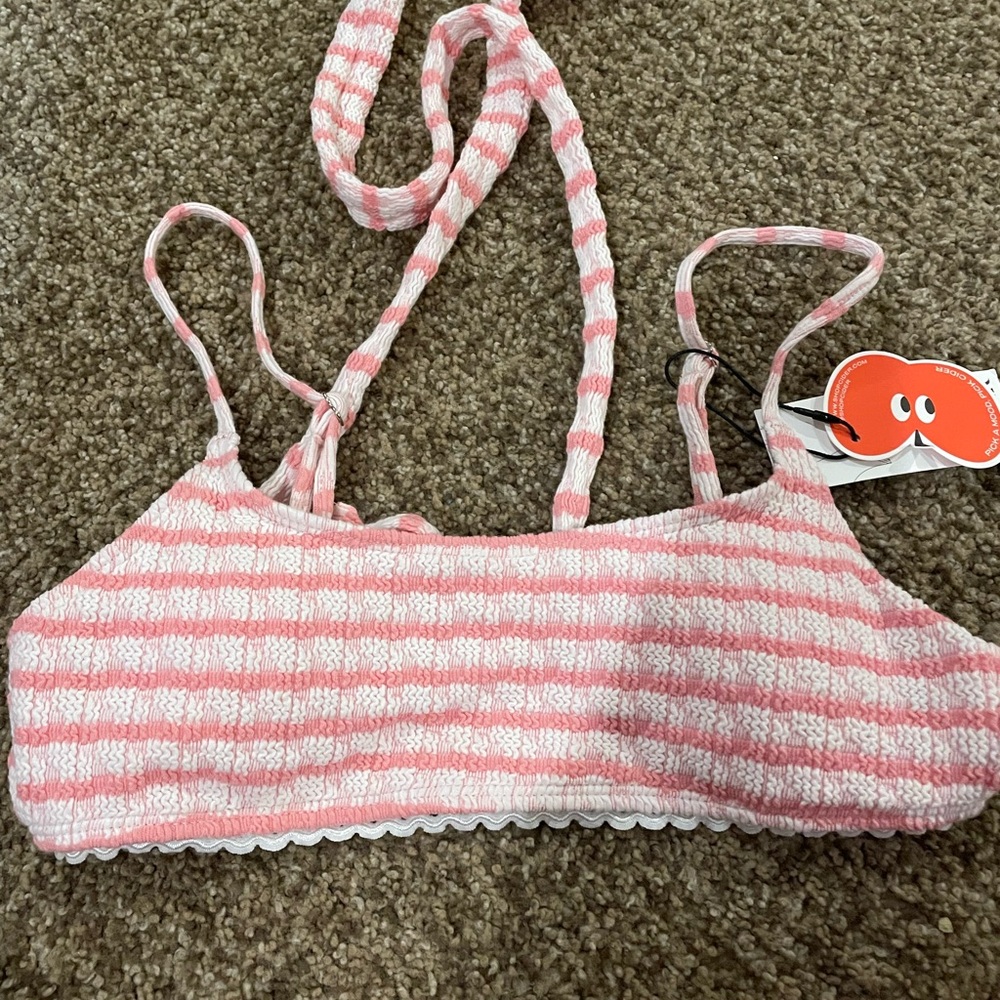 Cider Pink and White Knit Swim Top